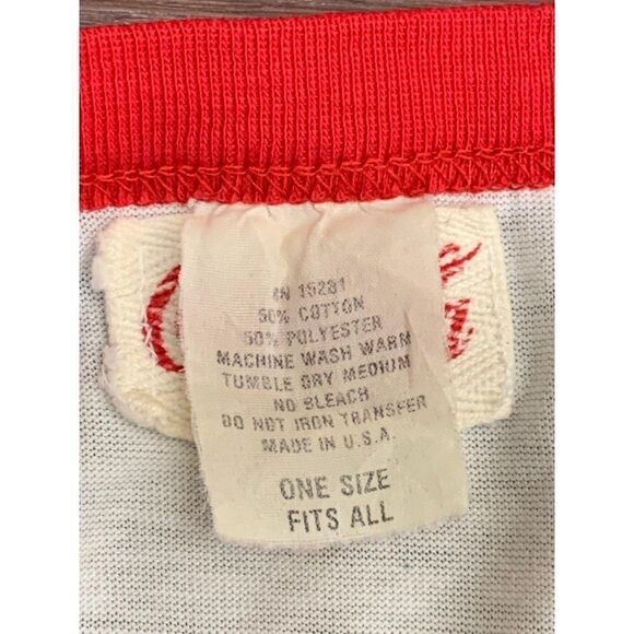 Vintage 80's Coca Cola T-Shirt One Size Stripe - Picture 7 of 8